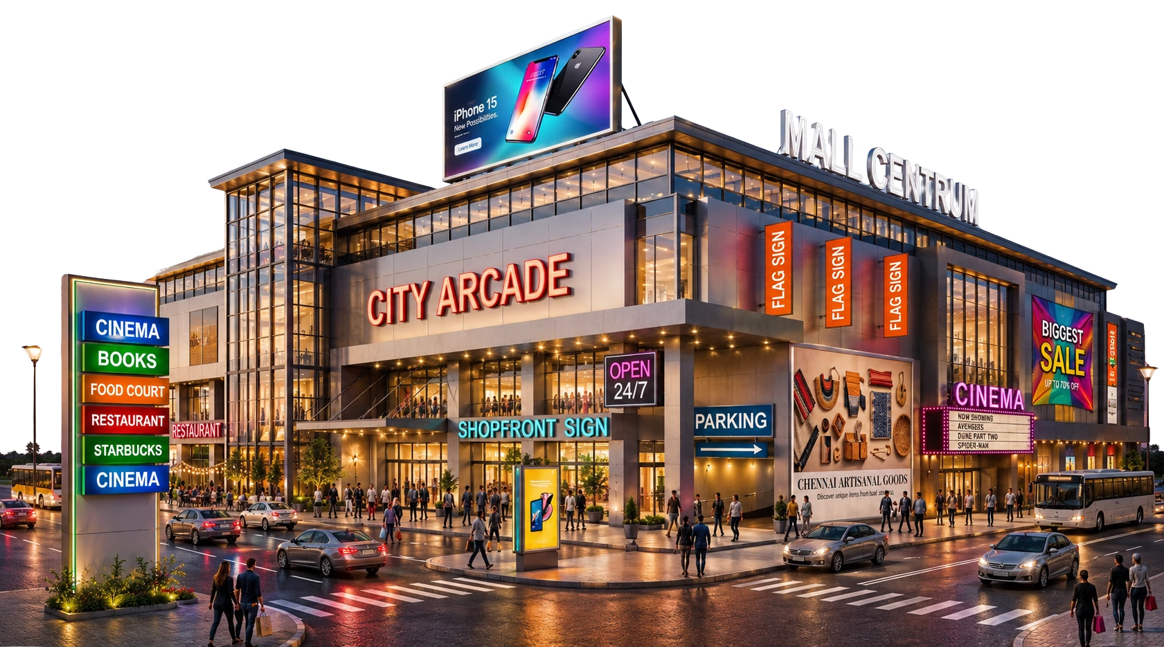 Exterior Signage (Lights On)